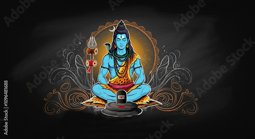 Lord Shiva in a meditative ...