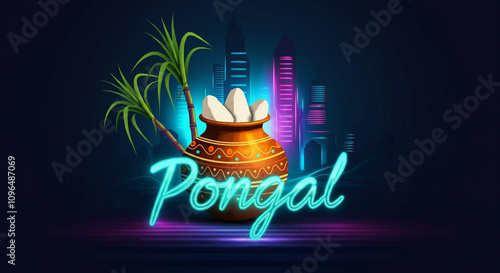 A bright Pongal pot with mi...