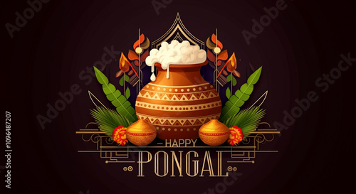 A traditional Pongal pot wi...