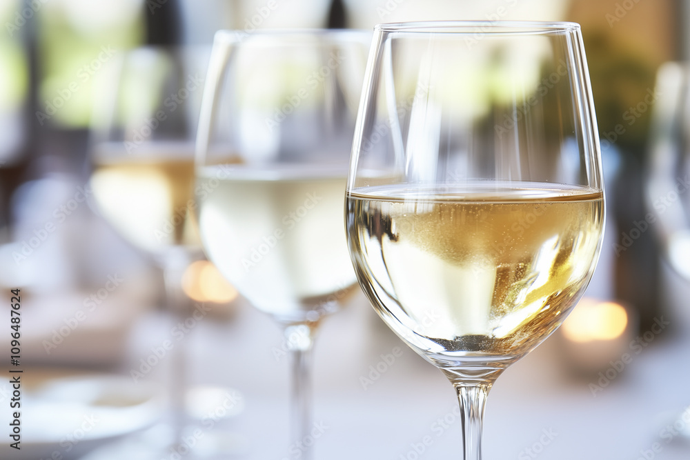 Close-Up of Wine Glasses at a Party with Blurred Background Close-Up of Wine Glasses at a Party with Blurred Background