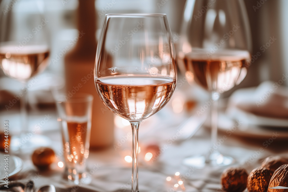 Close-Up of Wine Glasses at a Party with Blurred Background Close-Up of Wine Glasses at a Party with Blurred Background