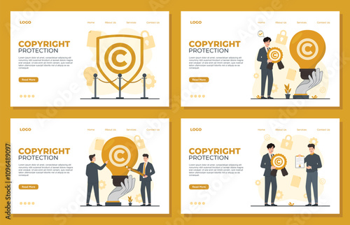 Intellectual property landing page template Copyright vector concept copyright illustration