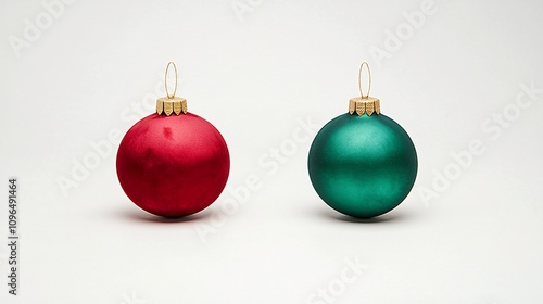 Luxurious Velvet Christmas Ornaments in Deep Red and Emerald Green with Gold Accents