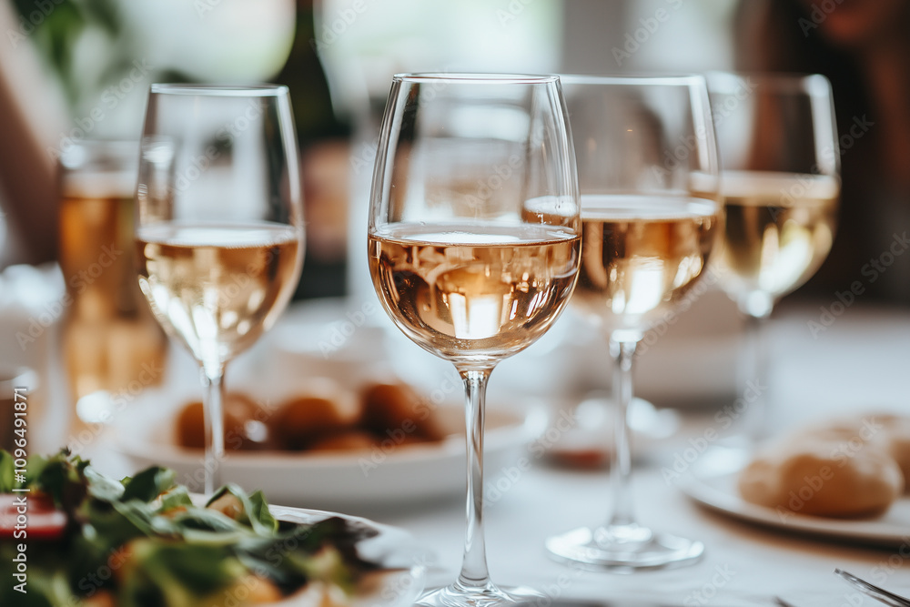 Close-Up of Wine Glasses at a Party with Blurred Background Close-Up of Wine Glasses at a Party with Blurred Background