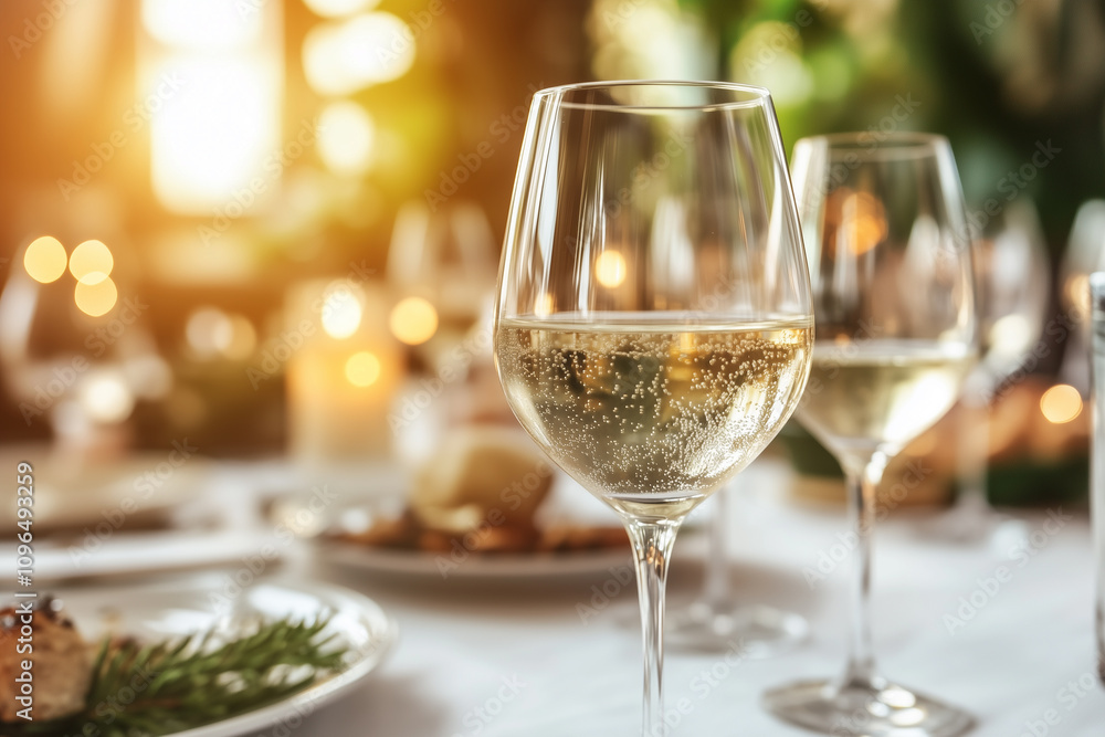 Close-Up of Wine Glasses at a Party with Blurred Background Close-Up of Wine Glasses at a Party with Blurred Background