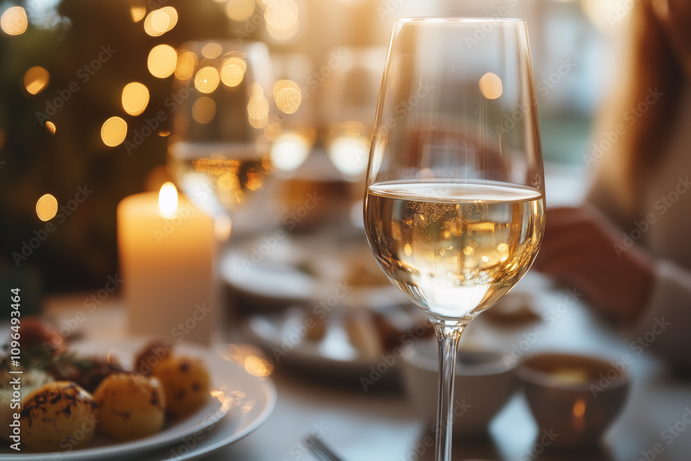 Close-Up of Wine Glasses at a Party with Blurred Background Close-Up of Wine Glasses at a Party with Blurred Background