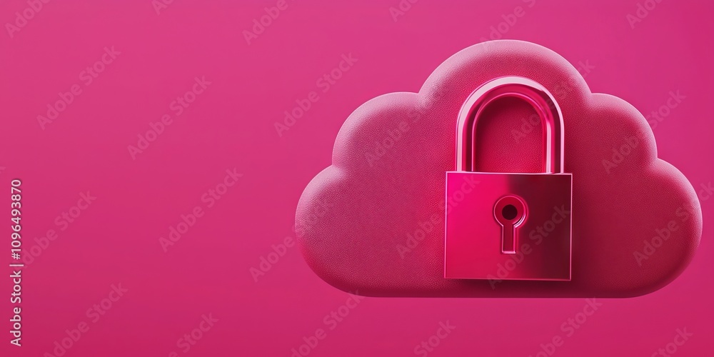 Anti tracking and protection concept. Cloud with a lock symbolizing online security and data protection. Anti tracking and protection concept. Cloud with a lock symbolizing online security and data protection.