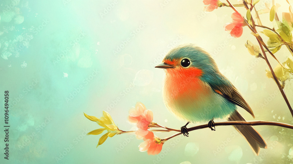 Fototapeta premium cute nature beautiful fluffy bird background