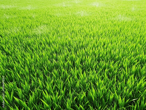 A beautiful green lawn with a few sprinklers watering the grass, gardening tools, outdoor, green lawn