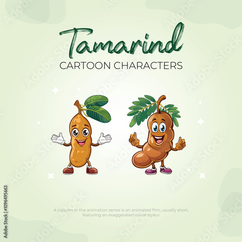 Adorable Tamarind Cartoon Characters Sweet Fruit Animation