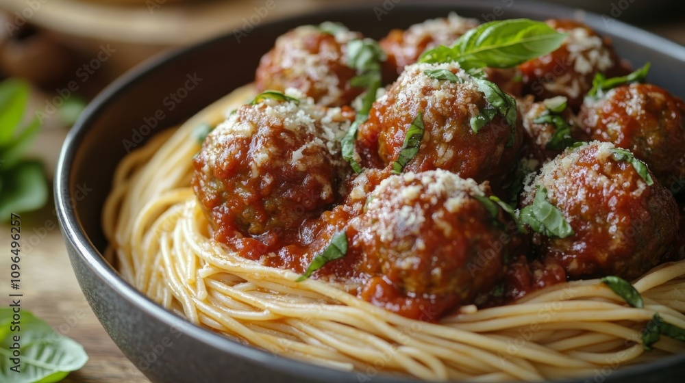 Delicious meatballs on spaghetti. Delicious meatballs on spaghetti.