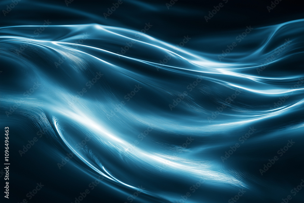 Fototapeta premium Abstract Blue Liquid Flow. Concept of movement, energy, and technology.
