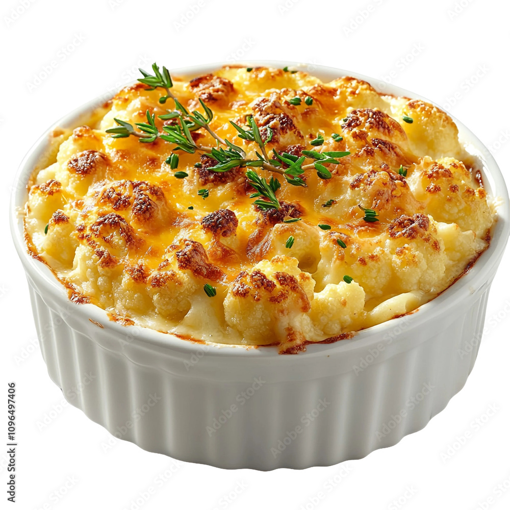 Appetizing Cauliflower Cheese Casserole Isolated On Transparent Background Appetizing Cauliflower Cheese Casserole Isolated On Transparent Background