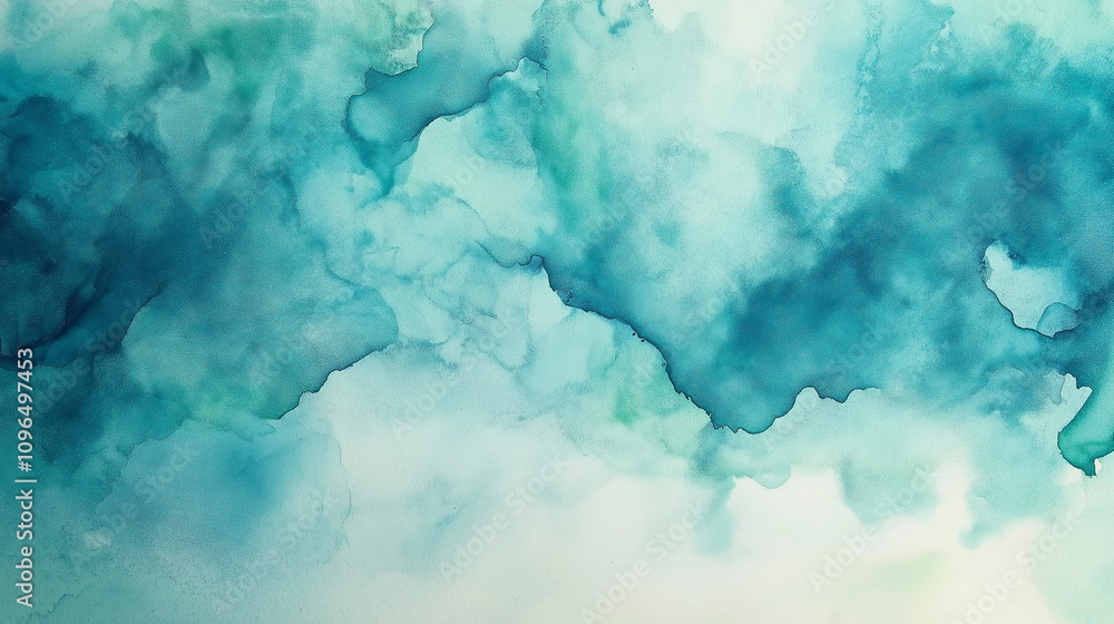 Abstract Teal Watercolor Background. Concept of serenity, tranquility, and calmness. Abstract Teal Watercolor Background. Concept of serenity, tranquility, and calmness.