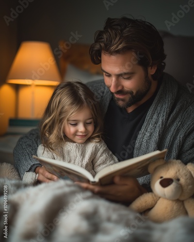 Cozy Reading Time Between Father and Daughter photo