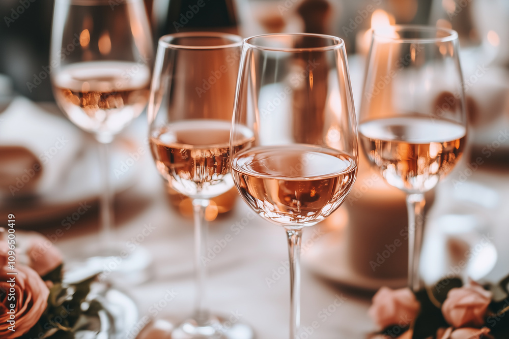 Close-Up of Wine Glasses at a Party with Blurred Background Close-Up of Wine Glasses at a Party with Blurred Background