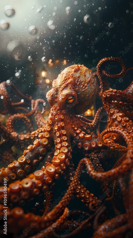 Fototapeta premium Majestic Octopus Underwater