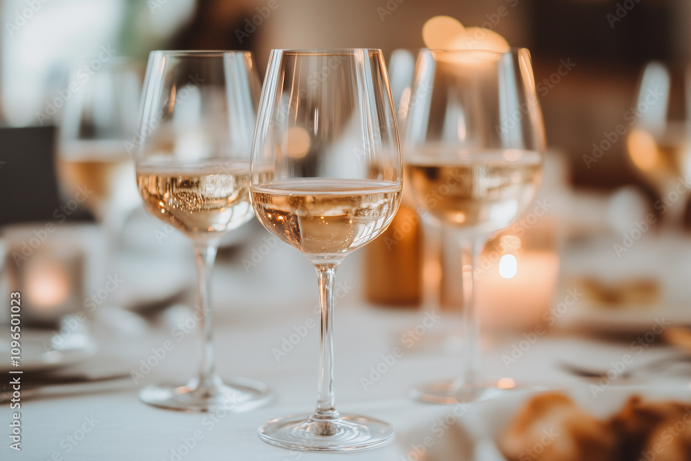 Close-Up of Wine Glasses at a Party with Blurred Background Close-Up of Wine Glasses at a Party with Blurred Background