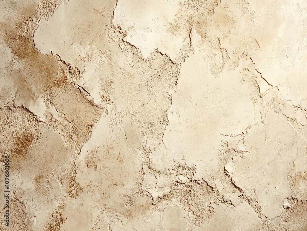 Fototapeta premium Textured concrete wall in soft beige tones, AI Generation