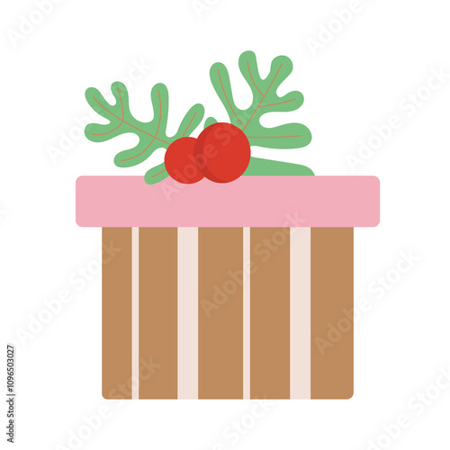 A Christmas New Year's gift, boxis on white background. photo