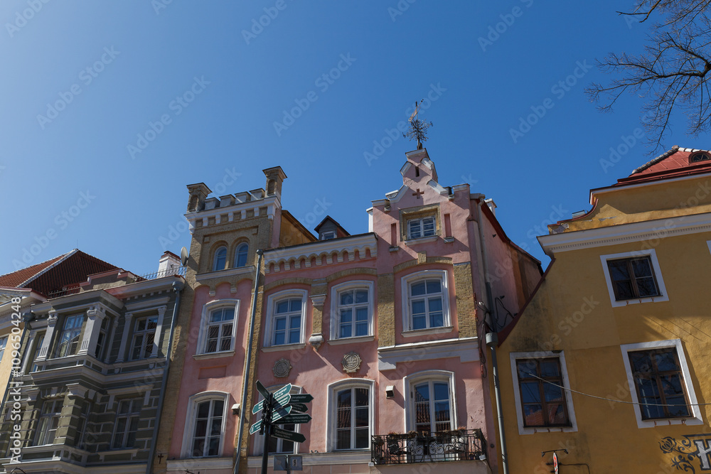 TALLINN, ESTONIA - APRIL 29, 2024: Old town street view TALLINN, ESTONIA - APRIL 29, 2024: Old town street view