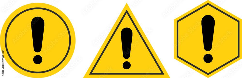 Set of Warning caution sign icon. Caution signs. Symbols danger and warning signs. exclamation mark of warning attention
Set of Warning caution sign icon. Caution signs. Symbols danger and warning signs. exclamation mark of warning attention