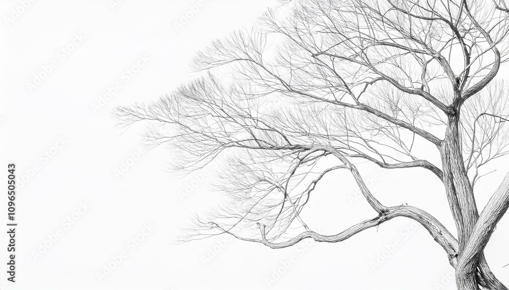연필로 그린 깔끔한 나무 스케치 연필로 그린 깔끔한 나무 스케치