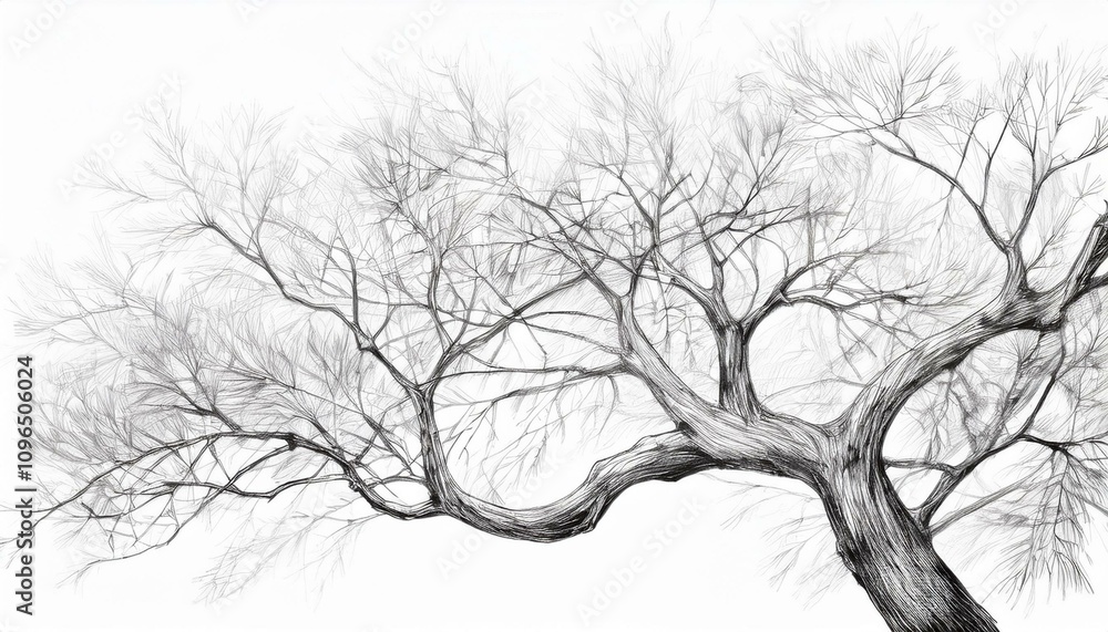 연필로 그린 깔끔한 나무 스케치 연필로 그린 깔끔한 나무 스케치