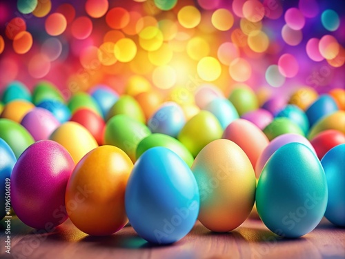 Abstract Vibrant Easter Background with Colorful Eggs in a Minimalist Style, Perfect for Spring Celebrations and Festive Decor