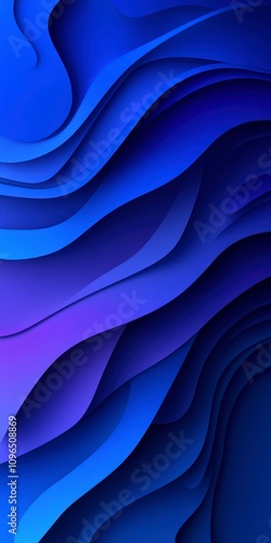 Dynamic Blue Paper Cut Background