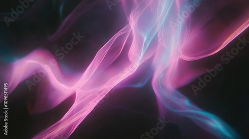 Abstract Neon Swirls: A Symphony of Pink and Teal