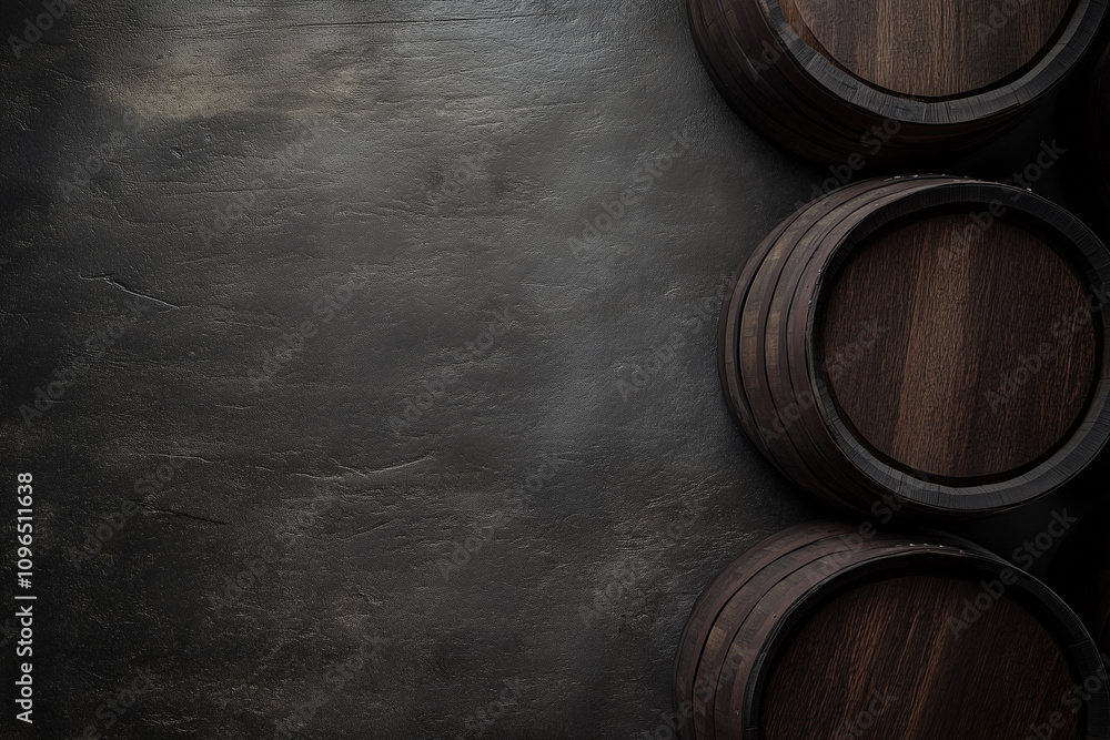 Fototapeta premium Wine Barrel Wooden Barrel Concept Background