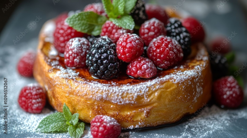 Delicious cake topped with berries. Delicious cake topped with berries.