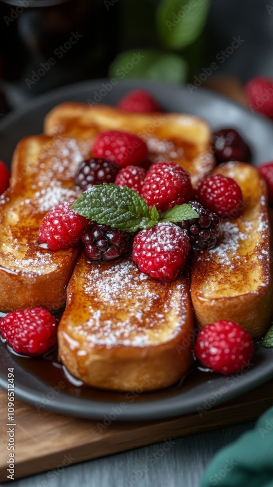 Delicious french toast with berries.