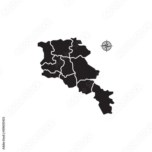 Armenia vector map isolated on white background Illustration