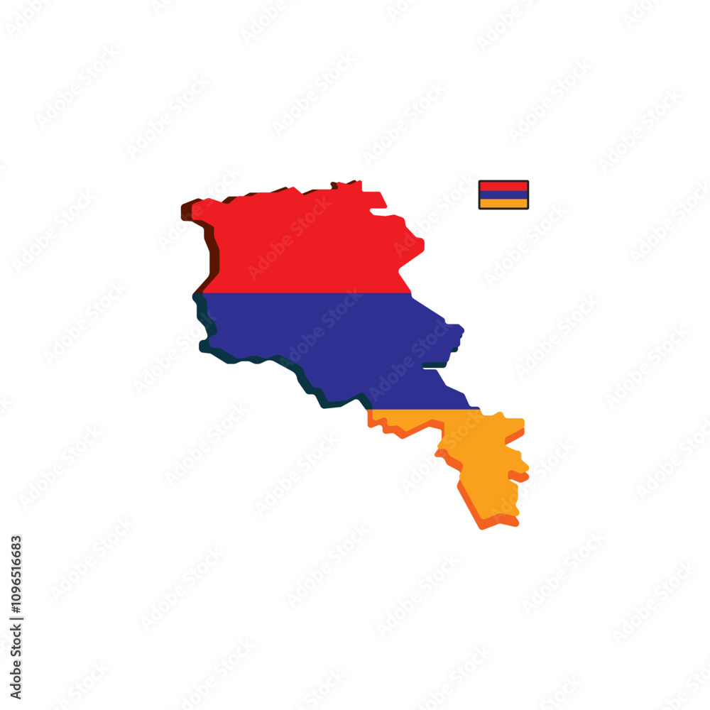 Fototapeta premium Armenia vector map isolated on white background Illustration