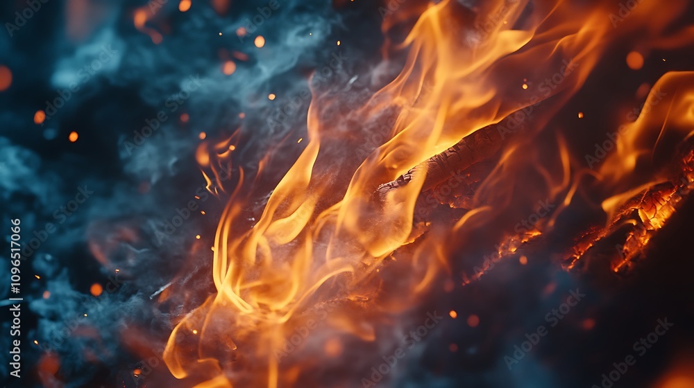 Intense burning flame captured in a stunning vertical composition. Intense burning flame captured in a stunning vertical composition.