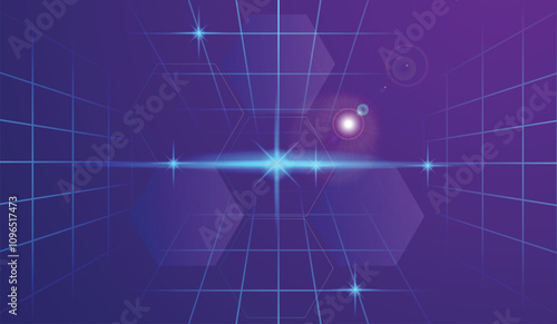 Futuristic Sci-Fi Portal with Flare Lights in the Distance. Science backgrounds and textures vector
