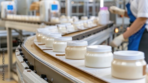 moving along a conveyor belt in a production facility highlights modern manufacturing processes in product packaging for industries like cosmetics food and personal care