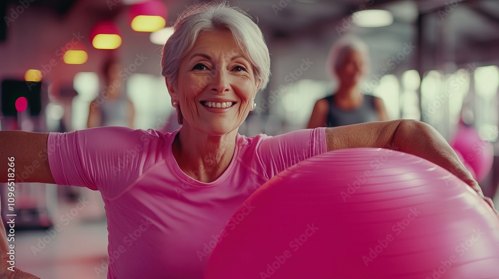 Smiling Seniors Enjoying Exercise with Fitness Balls. AI generated image Smiling Seniors Enjoying Exercise with Fitness Balls. AI generated image