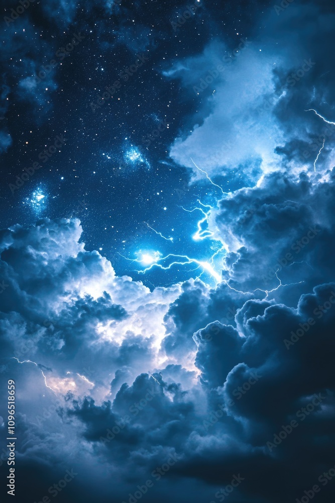 Cloudy Night Sky with Lightning Cloudy Night Sky with Lightning