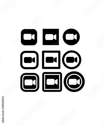 A illustration camera video black and white background