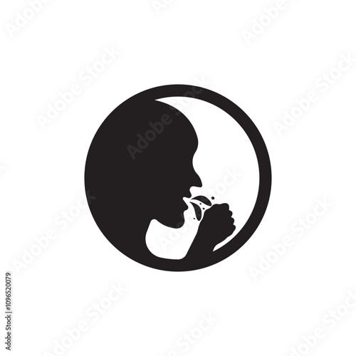 Coughing person logo symbol icon isolated on white background Illustration