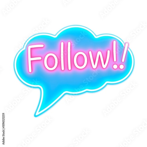 a blue sign that says  follow  on it.. cloud computing concept on blue background