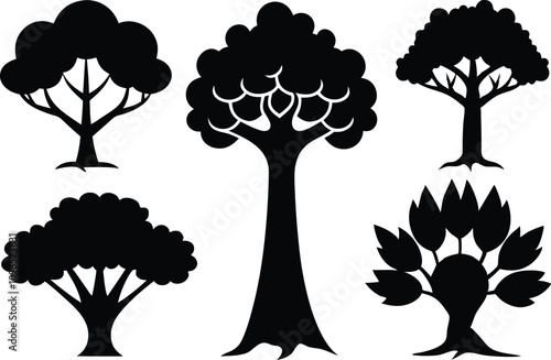 Tree silhouette set vector design