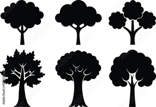 Tree silhouette set vector design