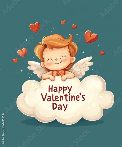 Cupid's love celebration valentine's day 2025 graphic art cheerful cute concept photo