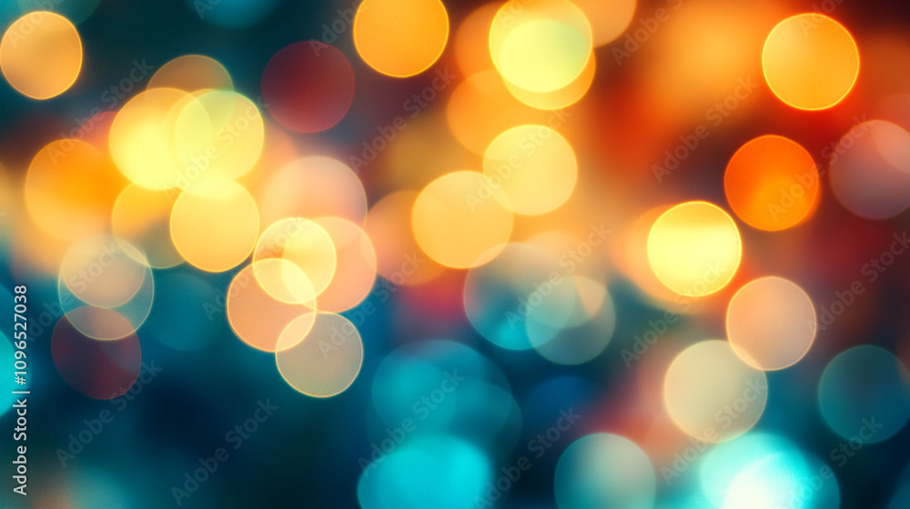 Colorful bokeh lights creating a vibrant atmosphere in the city during nighttime celebrations Colorful bokeh lights creating a vibrant atmosphere in the city during nighttime celebrations