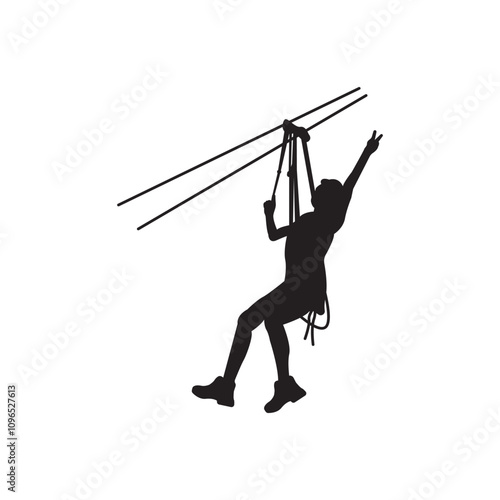 flying fox adventure symbol icon design vector illustration