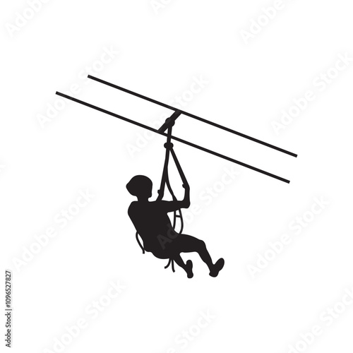 flying fox adventure symbol icon design vector illustration